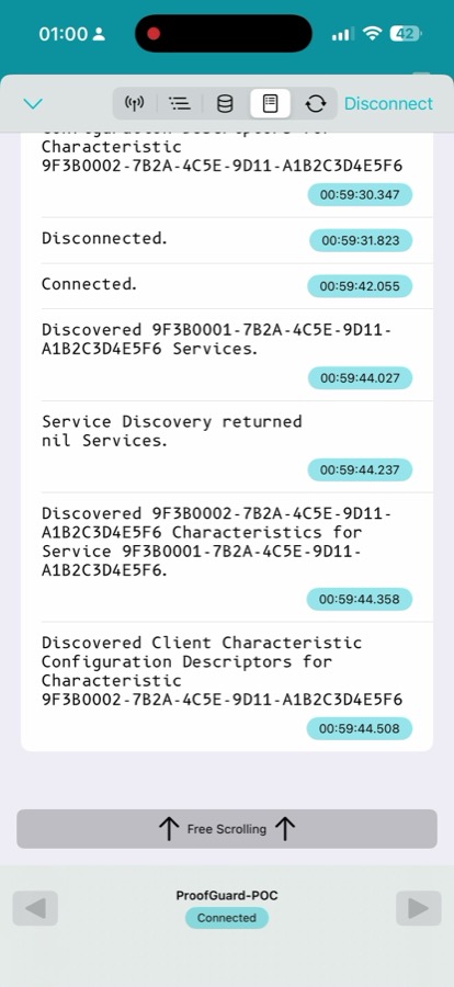 Phone screen confirming it can receive alerts from the device